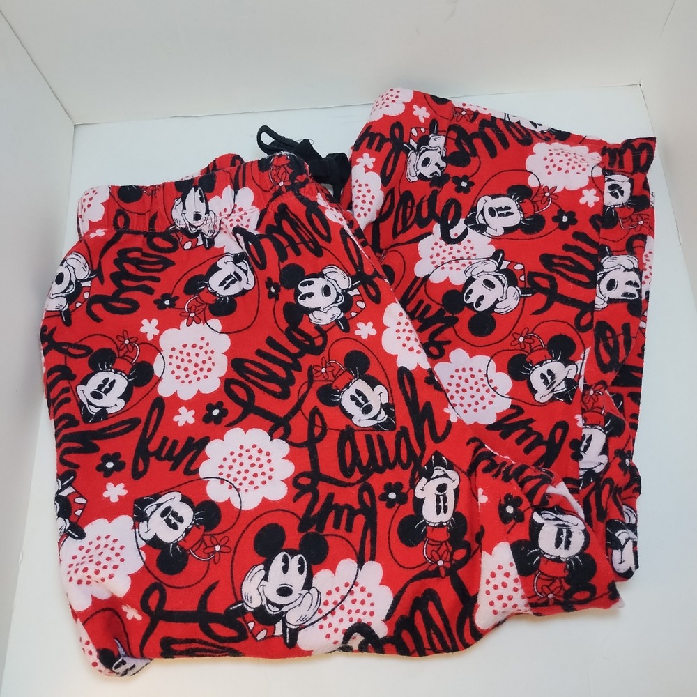 Disney Minnie Mouse Red Love Laugh Fun Pajama Pants Lounge Sleepwear Size XL